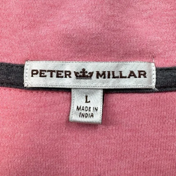 Peter Millar Seaside Wash Pique‎ 1/4 Zip Pullover Golf Men's Size Large Salmon - Picture 3 of 11